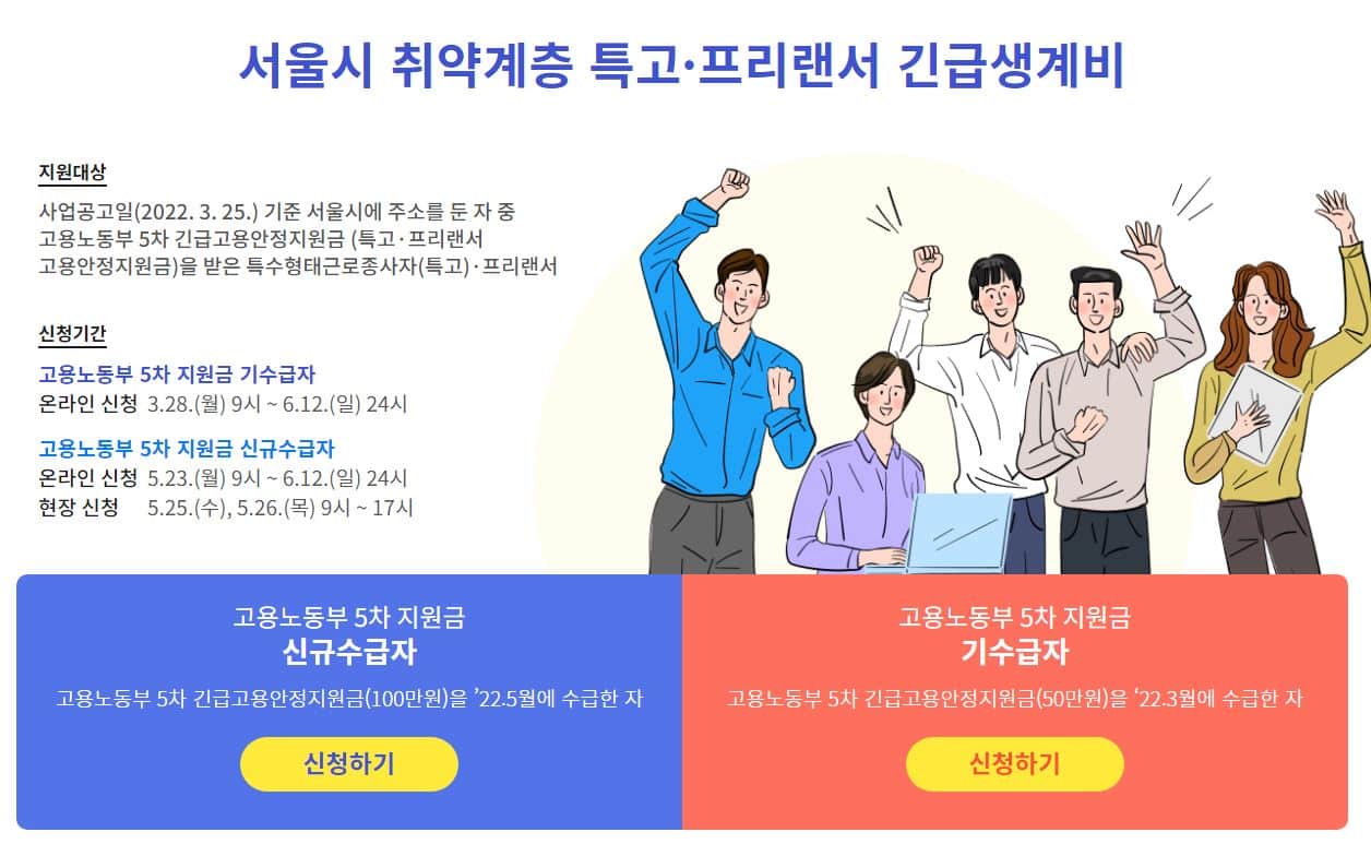 서울시 특고프리랜서 지원금